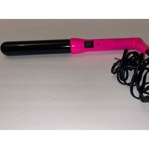 Bella Pro Clip Free Ceramic Curling Wand 1 Inch Hot Pink Neon Hair Styler EUC